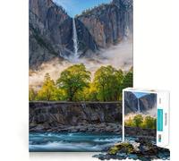 Puzzle da 1000 pezzi con paesaggio delle cascate di Yosemite per adulti,gioco di problem solving di livello professionale,attività rilassante di gruppo al chiuso (38x26cm)