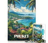 Puzzle da 1000 pezzi con paesaggio dell'isola di Phuket, ideale per adolescenti, gioco di logica e rilassamento, con bordi sottili, da collezione (38x52cm)
