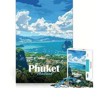 Puzzle da 1000 pezzi con paesaggio dell'isola di Phuket per adulti, ideale per rafforzare la memoria e creare un'atmosfera piacevole Bordo pulito (50x75cm)