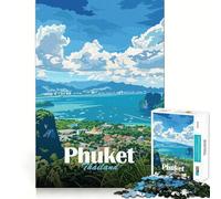 Puzzle da 1000 pezzi con paesaggio dell'isola di Phuket per ragazzi, gioco di logica e abilità, rilassante, con taglio preciso, regalo di Natale (38x52cm)