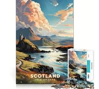 Puzzle da 1000 pezzi con paesaggio dell'isola di Skye,taglio perfetto,divertente gioco di risoluzione di problemi,gioco gratuito,regalo di Natale artistico (38x26cm)