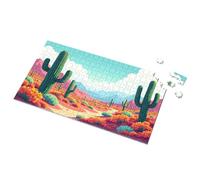 Puzzle da 1000 pezzi con paesaggio desertico con cactus e fiori, puzzle per bambini da 2 a 4 anni, giocattoli per bambine dai 4 ai 5 anni (500 pezzi)