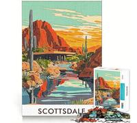 Puzzle da 1000 pezzi con paesaggio desertico di Scottsdale per adolescenti, gioco di logica e abilità, rilassante, taglio preciso, regalo di Natale (38x52cm)