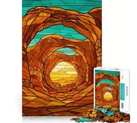 Puzzle da 1000 pezzi con paesaggio desertico e arco in vetro colorato per adulti, gioco di logica e abilità, calma e relax, taglio preciso, regalo sentito 50x75cm