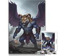 Puzzle da 1000 pezzi con paesaggio devastato dalla guerra e demone tigre alato per adolescenti,gioco di apprendimento del pensiero strategico,regalo significativo ideale per qualsiasi evento 38x52cm