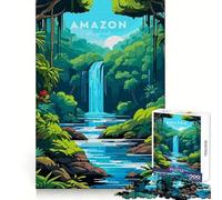 Puzzle da 1000 pezzi con paesaggio di cascata nella foresta pluviale amazzonica ideale per ragazzi stimolante per la mente per un relax piacevole e senza cuciture perfetto come regalo di Natale