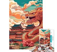 Puzzle da 1000 pezzi con paesaggio di draghi cinesi gioco rompicapo per adulti ideale per passare il tempo durante le vacanze o il Natale (dimensioni 50x75cm)