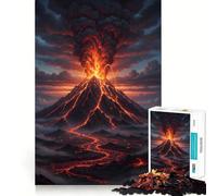 Puzzle da 1000 pezzi con paesaggio di eruzione vulcanica per ragazzi,stimolante per la mente,divertimento senza spazi vuoti,incastro perfetto,piacevole svago per interni (38x26cm)