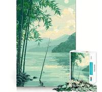 Puzzle da 1000 pezzi con paesaggio di lago di bambù,taglio preciso,gioco di abilità cognitive,gioco rilassante,regalo di compleanno (38x52cm)
