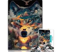 Puzzle da 1000 pezzi con paesaggio di lupi nella foresta, puzzle da 1000 pezzi per adulti, regalo, giocattolo educativo ideale come regalo per tutta la famiglia, 50x75cm