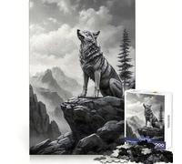 Puzzle da 1000 pezzi con paesaggio di lupo e lupo mannaro per adulti, stimolante cognitivo, evasione consapevole, blocco stretto, regalo per le vacanze (38x26cm)