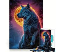 Puzzle da 1000 pezzi con paesaggio di lupo mannaro,gioco di memoria,superficie liscia e senza sbavature,sfida divertente per il tempo libero (50x75cm)