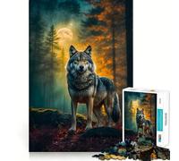Puzzle da 1000 pezzi con paesaggio di lupo mannaro,gioco di memoria,superficie liscia e senza sbavature,sfida divertente per il tempo libero (50x75cm)