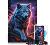 Puzzle da 1000 pezzi con paesaggio di lupo mannaro per adulti,gioco di memoria divertente,taglio esperto,attività di gruppo rilassante da interno (38x26cm)