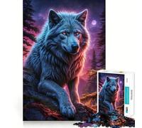 Puzzle da 1000 pezzi con paesaggio di lupo mannaro per adulti,gioco di potenziamento mentale,taglio laser per un incastro perfetto,divertimento in famiglia,attività serale (38x52cm)