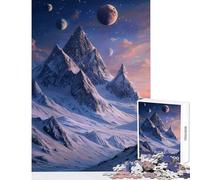 Puzzle da 1000 pezzi con paesaggio di montagne innevate in un universo parallelo decorazione per la casa giocattoli ottimo regalo per giochi gioco pratico lista dei desideri con Babbo Natale 38x26cm