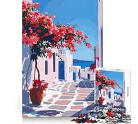 Puzzle da 1000 pezzi con paesaggio di Mykonos,Grecia,per adolescenti,stimolante per la mente,ideale per il tempo libero e la fuga dalla realtà,con incastro perfetto,perfetto come regalo per le vacanze