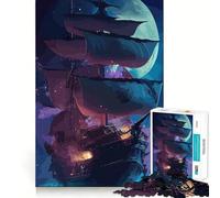 Puzzle da 1000 pezzi con paesaggio di nave pirata per adulti e ragazzi, gioco rilassante e stimolante, ideale come regalo per le vacanze (50x75cm)