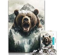 Puzzle da 1000 pezzi con paesaggio di orsi bruni nella foresta per adolescenti, per età 14+ Gioco impossibile Il miglior regalo per adulti e adolescenti 26x38cm