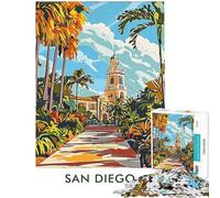 Puzzle da 1000 pezzi con paesaggio di palme di San Diego ideale per adolescenti perfetto per una sfida di velocità a mano libera per e Natale Un giocattolo che stimola l'intelligenza e crea dipendenza