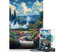 Puzzle da 1000 pezzi con paesaggio di Rotorua,Nuova Zelanda,taglio preciso,gioco di abilità cognitive,divertimento per il tempo libero,regalo di Natale rilassante (38x52cm)