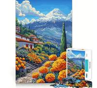 Puzzle da 1000 pezzi con paesaggio di un villaggio di montagna per ragazzi, gioco di intelletto, momento di condivisione, taglio di qualità, regalo memorabile (38x26cm)