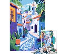 Puzzle da 1000 pezzi con paesaggio di un villaggio europeo arte minimalista Un gioco avvincente per coltivare la pazienza Divertimento assicurato Perfetto come regalo di compleanno (38x26cm)