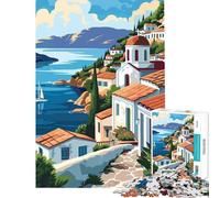Puzzle da 1000 pezzi con paesaggio di un'isola greca Un gioco avvincente per coltivare la pazienza rilassante che stimola l'analisi e la logica Un'opera d'arte un regalo perfetto (dimensioni 38x26cm)