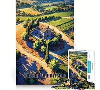 Puzzle da 1000 pezzi con paesaggio di villa toscana e bordi lisci, gioco divertente e rilassante, ideale come regalo di compleanno (38x52cm)