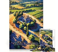 Puzzle da 1000 pezzi con paesaggio di villa toscana per adolescenti, ideale per stimolare la mente, rilassare e godersi il tempo libero Taglio preciso Un regalo perfetto (38x52cm)