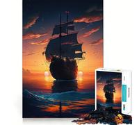Puzzle da 1000 pezzi con paesaggio e barca a vela per ragazzi, gioco di logica e abilità, divertente e rilassante, con tagli precisi, (50x75cm)