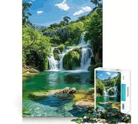 Puzzle da 1000 pezzi con paesaggio e cascata per ragazzi,divertente attività di memoria e connessione senza soluzione di continuità,ideale per attività di gruppo al chiuso (50x75cm)