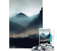 Puzzle da 1000 pezzi con paesaggio e riflessi nella nebbia divertente attività da fare in casa decorazione murale gioco pratico per ragazzi dai 14 anni in su (38x26cm)