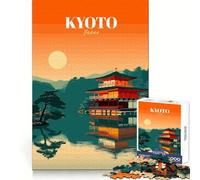 Puzzle da 1000 pezzi con paesaggio e templi di Kyoto,Giappone,ideale per ragazzi,per allenare la mente e stimolare il tempo libero Dimensioni compatte,perfetto come regalo (38x26cm)