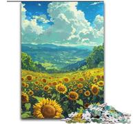 Puzzle da 1000 pezzi con paesaggio estivo e girasoli per adolescenti, gioco stimolante, ogni pezzo è unico - gioco stimolante e divertente per tutta la famiglia (50x75cm)