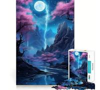 Puzzle da 1000 pezzi con paesaggio fantastico del cielo notturno per ragazzi, gioco di logica, attività domestica, bordi precisi, lista dei desideri di Babbo Natale (38x52cm)