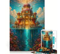 Puzzle da 1000 pezzi con paesaggio fantastico del palazzo sottomarino per ragazzi,stimolante per la mente,divertimento senza spazi vuoti,incastro perfetto,piacevole svago per interni (38x52cm)