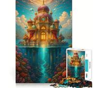 Puzzle da 1000 pezzi con paesaggio fantastico e palazzo sottomarino,gioco di memoria ad alta precisione,sfida interattiva per la mente (38x26cm)