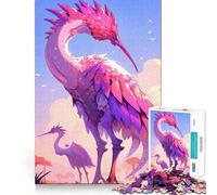 Puzzle da 1000 pezzi con paesaggio fantastico raffigurante un airone rosa ideale per ragazzi per migliorare la memoria facile da realizzare e per il tempo libero Taglio preciso Decorazione murale