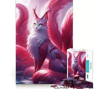Puzzle da 1000 pezzi con paesaggio fantastico raffigurante una volpe a nove code, ideale per ragazzi, stimolante per la mente e per tutta la famiglia Bordo preciso Regalo memorabile (50x75cm)