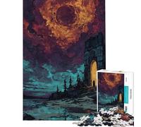 Puzzle da 1000 pezzi con paesaggio fantasy rovine ed eclissi Aiuta a stimolare la mente decora la casa e gioca in famiglia Adatto a partire dai 14 anni 38x26cm