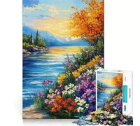 Puzzle da 1000 pezzi con paesaggio floreale vibrante per adulti,gioco di memoria divertente,componenti robusti e ben definiti, alleviare lo stress (50x75cm)