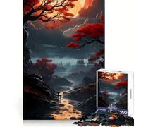 Puzzle da 1000 pezzi con paesaggio fluviale autunnale e città in lontananza,ideale per ragazzi,stimola la capacità di pensiero,favorisce la calma e favorisce il relax Taglio liscio Ottimo regalo