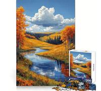 Puzzle da 1000 pezzi con paesaggio fluviale autunnale per adolescenti, ideale per il benessere mentale, un'attività rilassante e un regalo significativo (38x26cm)