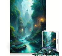 Puzzle da 1000 pezzi con paesaggio fluviale mistico e architettura antica per ragazzi, ideale per rafforzare la memoria, alleviare la tensione e creare un'atmosfera magica Sorpresa natalizia (38x52cm)