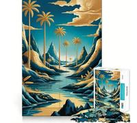 Puzzle da 1000 pezzi con paesaggio fluviale tropicale e palme pezzi ben definiti gioco cognitivo per lo sviluppo delle capacità cognitive ideale per momenti di relax e divertimento perfetto