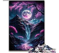 Puzzle da 1000 pezzi con paesaggio giapponese al neon, puzzle in legno, dimensioni 50x75cm, perfetto per adolescenti, per creare legami familiari, rompicapo e regalo fai da te per la casa.