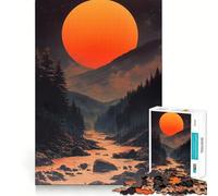 Puzzle da 1000 pezzi con paesaggio giapponese al tramonto sulle montagne, ideale per adulti Gioco di logica e creatività, perfetto per giocare in casa Taglio preciso 38x52cm