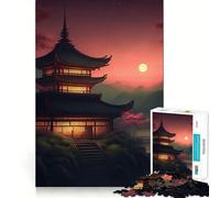 Puzzle da 1000 pezzi con paesaggio giapponese antico per adulti,gioco di problem solving di livello professionale,attività rilassante di gruppo al chiuso (38x52cm)