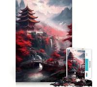 Puzzle da 1000 pezzi con paesaggio giapponese e pagoda, ideale per adulti, un gioco di sfida mentale e divertimento da fare insieme Taglio di qualità, (38x52cm)